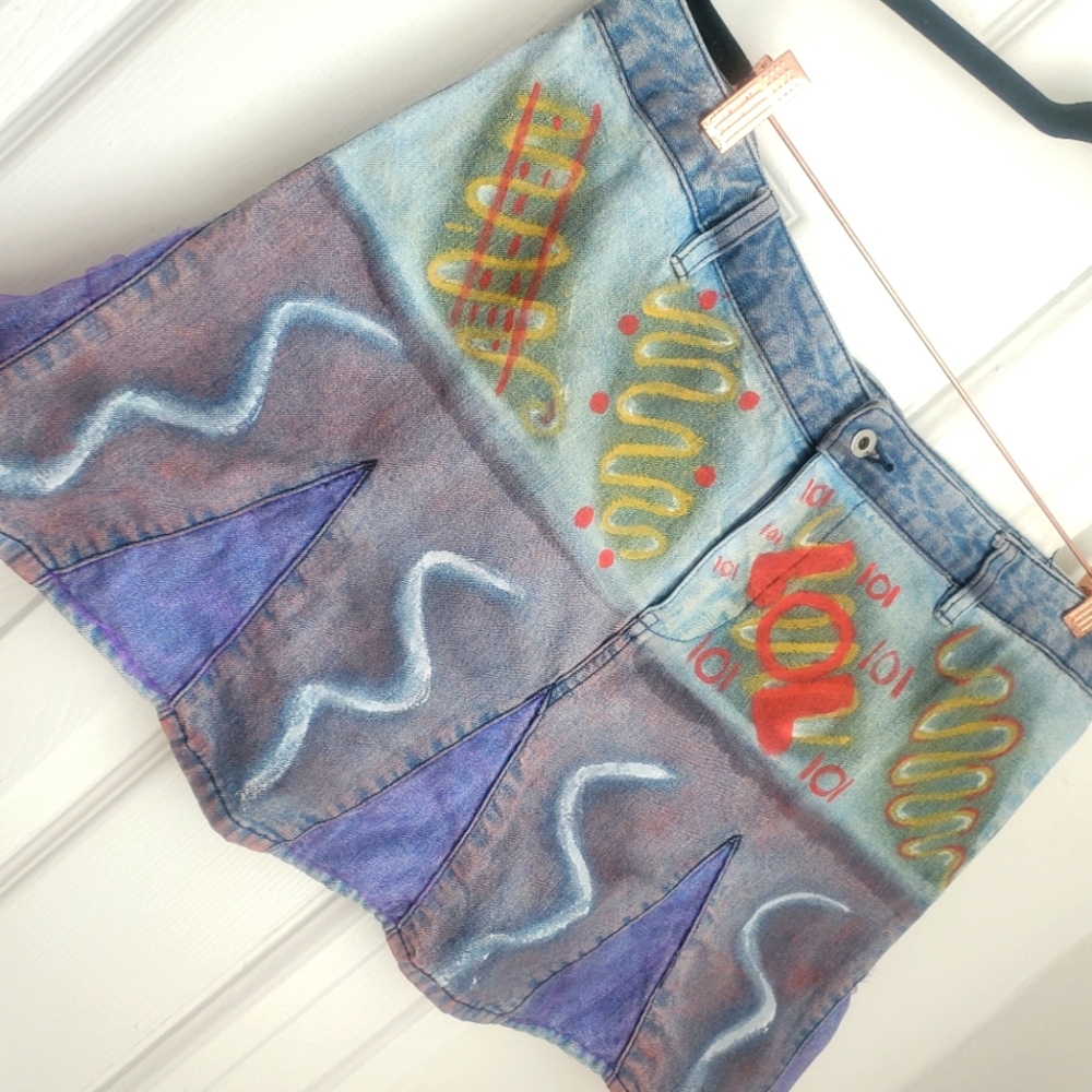 Hand Painted/Embroidered Skirt.